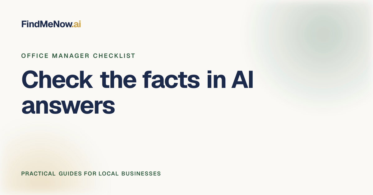 Title card for Is Our Practice Information Correct in AI Answers? A Checklist for Office Managers